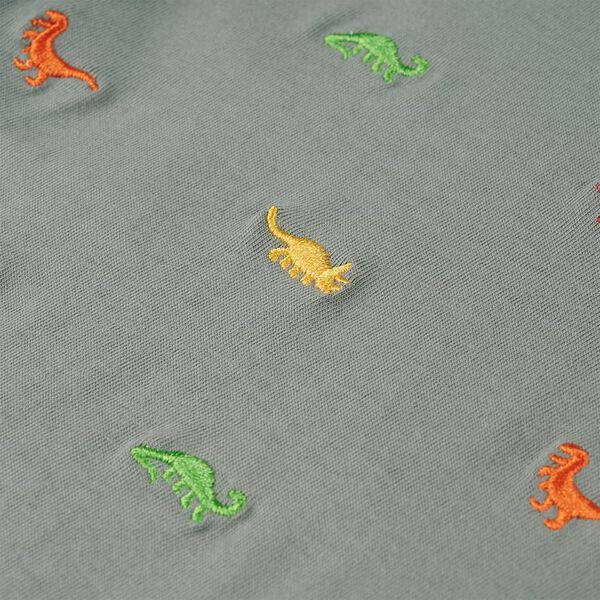 Kortærmet T-shirt til børn str. 128 kakifarvet