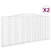 vidaXL buede gabionkurve 2 stk. 400x30x180/200 cm galvaniseret jern