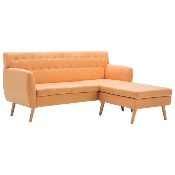 vidaXL L-formet sofa 171,5x138x81,5 cm stofbetræk orange