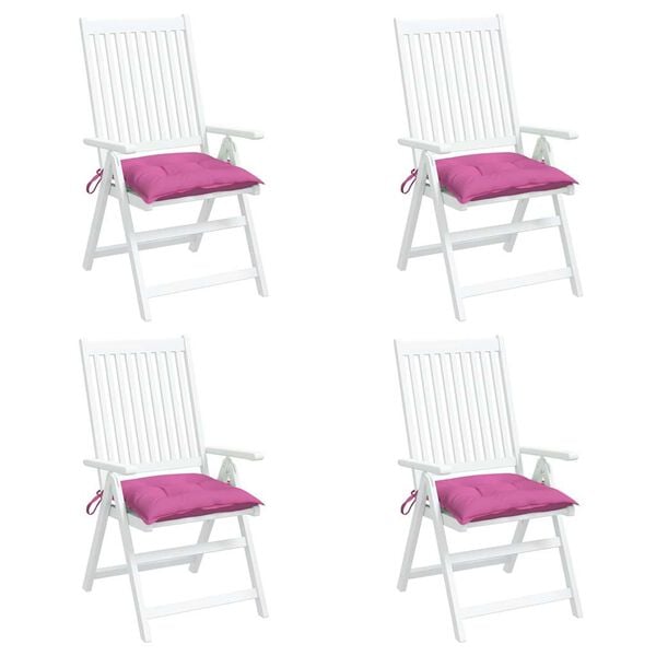 vidaXL stolehynder 4 stk. 40x40x7 cm stof lyserød