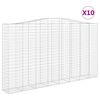 vidaXL buede gabionkurve 10 stk. 400x50x220/240 cm galvaniseret jern