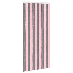 vidaXL Insektgardin i chenille S&oslash;lvgr&aring; og lyser&oslash;d 100 x 220 cm 100% PP