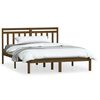 vidaXL sengeramme 135x190 cm dobbelt massivt tr&aelig; gyldenbrun