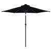 vidaXL parasol med st&aring;lstang 225x225x212 cm sort