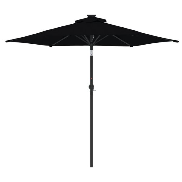 vidaXL parasol med st&aring;lstang 225x225x212 cm sort