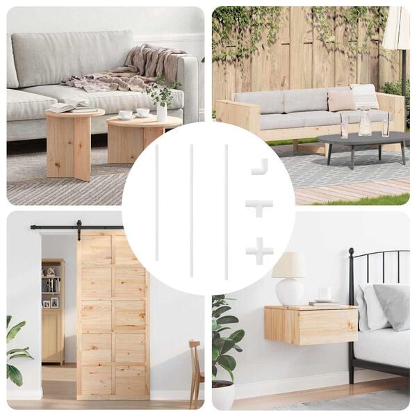 vidaXL PVC r&oslash;r 12 pcs Hvid 12,2 x 1,8 x 500 mm Mterialpp og PE