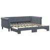 vidaXL daybed med udtr&aelig;k 90x190 cm velour m&oslash;rkegr&aring;