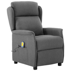 vidaXL Massagestol Lysegr&aring; 93.5 x 67.5 x 101.5 cm Stof