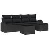 vidaXL Havesofa S&aelig;t 6 stk. Sort polyrattan