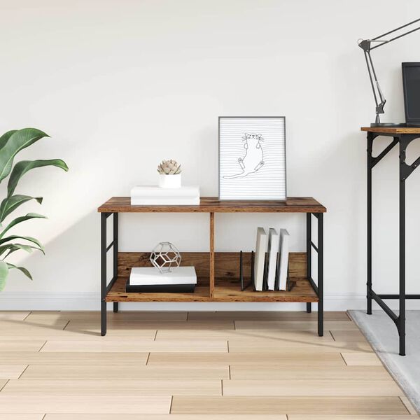 vidaXL Bogreol Gammelt tr&aelig; 82 x 32 x 47 cm Konstrueret tr&aelig;