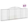 vidaXL buede gabionkurve 7 stk. 300x30x100/120 cm galvaniseret jern