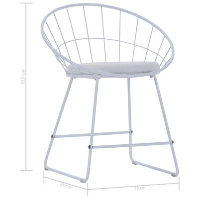 vidaXL spisebordsstole med sæder i kunstlæder 2 stk. stål hvid