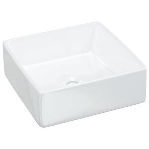 vidaXL h&aring;ndvask 37x37x13 cm keramik firkantet hvid