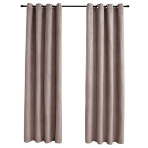 vidaXL m&oslash;rkl&aelig;gningsgardiner 2 stk. med metalringe 140 x 175 cm gr&aring;brun