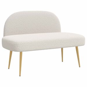 vidaXL Polstret b&aelig;nk med ryg Cremefarvet 110 x 60 x 76 cm Boucl&eacute;