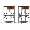 vidaXL Natskab 2 stk. Brun eg 41 x 31 x 76 cm Konstrueret tr&aelig;