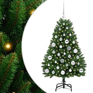 vidaXL Kunstigt Hinged Juletr&aelig; 150 LED'er Gr&oslash;n 120 cm PVC og St&aring;l