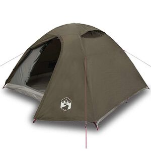 vidaXL 3-personers campingtelt vandt&aelig;t kuppel brun