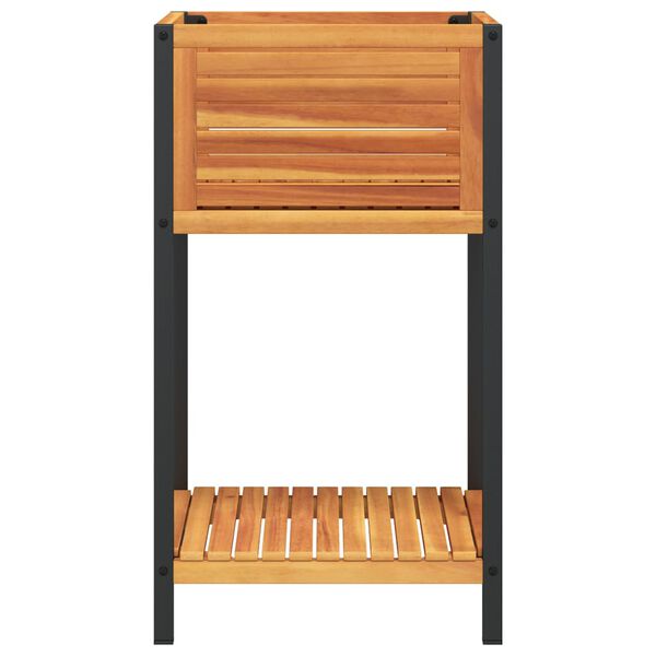 vidaXL plantekasse med hylde 45x45x80 cm massivt akacietræ og stål