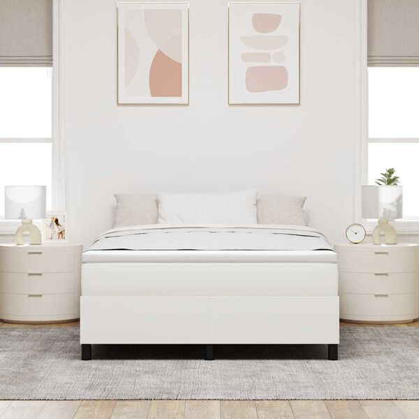 vidaXL Box spring seng Creme og hvid 140 x 200 cm Velourstof