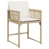 vidaXL havestole 4 stk. med hynder polyrattan beige