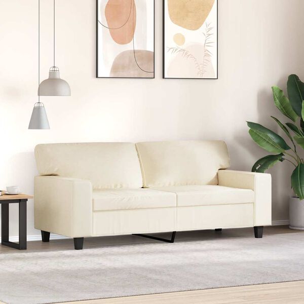 vidaXL 2-personers sofa 140 cm kunstl&aelig;der cremefarvet
