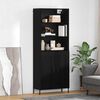 vidaXL Highboard Sort eg 69,5 x 34 x 180 cm Konstrueret tr&aelig;