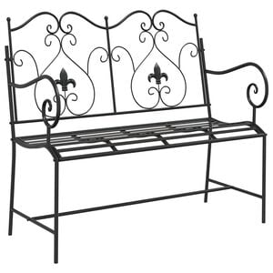 vidaXL Haveb&aelig;nk 2 -Seater 104 x 54 x 93 cm St&aring;l Sort