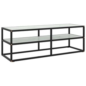 vidaXL tv-bord 120x40x40 cm hvidt marmorglas sort