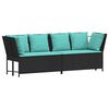vidaXL havesofa med hynder polyrattan sort