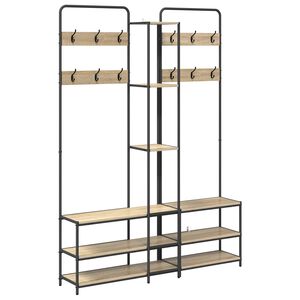 vidaXL Knager&aelig;kke med sko b&aelig;nk Sonoma-eg 143 x 30 x 199,5 cm