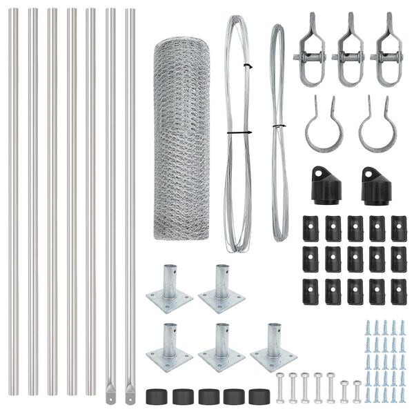 vidaXL Hegnsp&aelig;l S&oslash;lv 10 x 0,6 m (13 mm net) St&aring;l