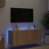vidaXL v&aelig;gh&aelig;ngt tv-bord med LED-lys 100x35x41 cm sonoma-eg