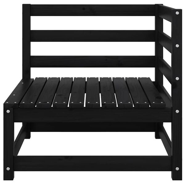 vidaXL 2-personers havesofa med hynder massivt fyrretræ sort