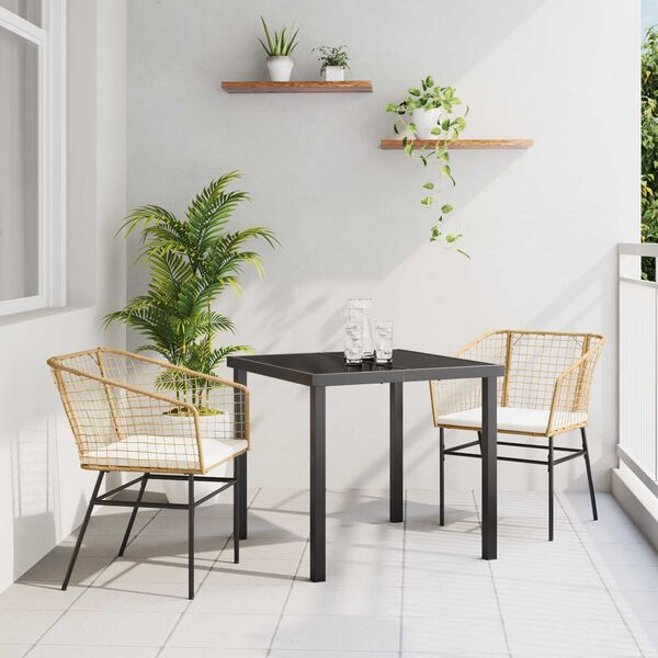 vidaXL Have Spisebordss&aelig;t 3 pcs Brun polyrattan
