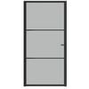 vidaxL dør 102,5x201,5 cm sikkerhedsglas mat glas og aluminium sort