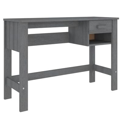 vidaXL skrivebord HAMAR 110x40x75 cm massivt fyrretræ mørkegrå