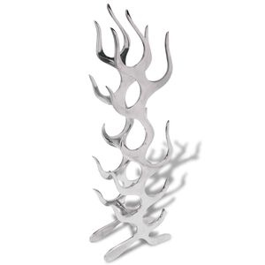 vidaXL vinreol flammedesign aluminium s&oslash;lvfarvet 9 flasker