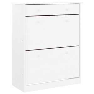 vidaXL skoskab ALTA 77x35x96 cm massivt fyrretr&aelig; hvid