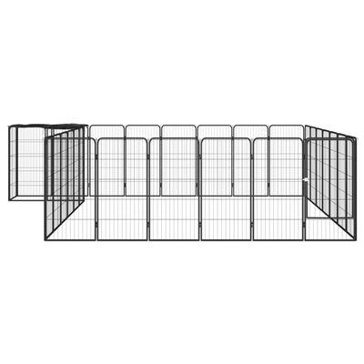 vidaXL 30-panels hundegård 50x100 cm pulverlakeret stål sort