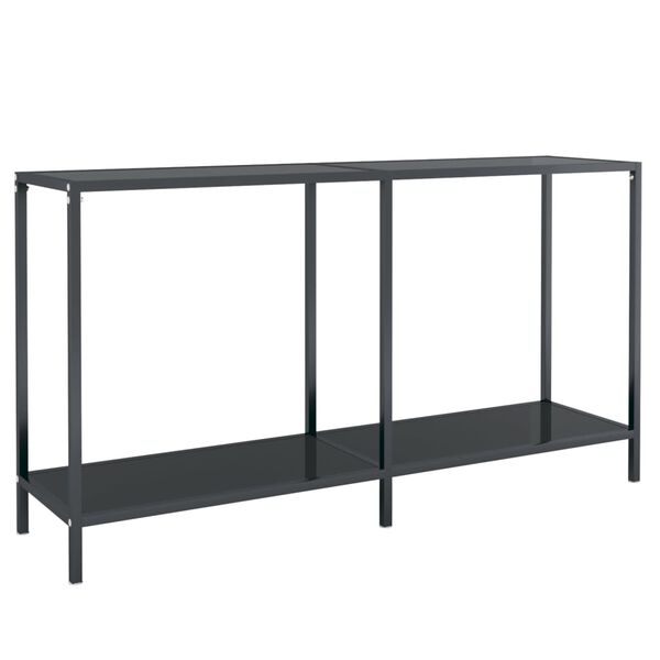 vidaXL konsolbord 140x35x75,5 cm hærdet glas sort