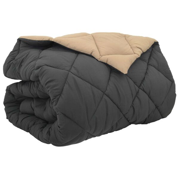 vidaXL Vinter dyne Antracit og Taupe 220 x 200 cm Mikrofiber