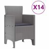 vidaXL Have Spisebordssæt 15 pcs Lysegrå Polt rattan