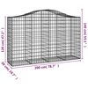vidaXL buede gabionkurve 8 stk. 200x50x120/140 cm galvaniseret jern