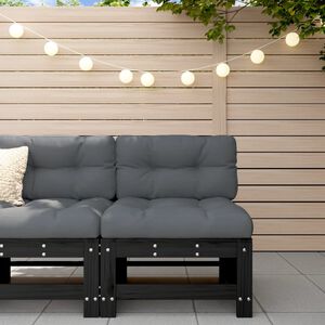 vidaXL midtermodul til havesofa massivt fyrretr&aelig; sort
