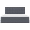 vidaXL Seng med opbevaring og LED med LED M&oslash;rkegr&aring; 200 x 200 cm Fl&oslash;jl