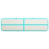vidaXL oppustelig gymnastikm&aring;tte m. pumpe 600x100x15 cm PVC gr&oslash;n