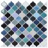 vidaXL Lanturn Flise 10 pcs Bl&aring; gr&oslash;n 27 x 27 cm Polyurethan og PET