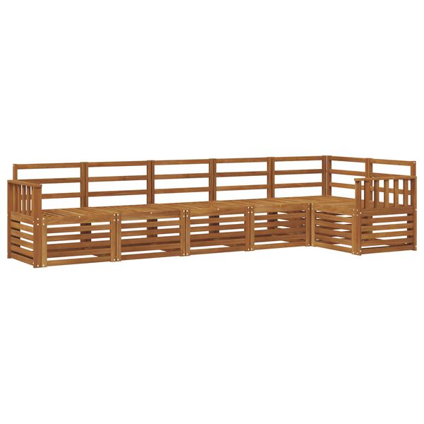 vidaXL Sofas&aelig;t 6 pcs Naturfarvet Massivt Akacietr&aelig;