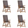vidaXL Have Stol med pude 4 pcs Brun 57 x 71.5 x 104cm Massivt teaktræ